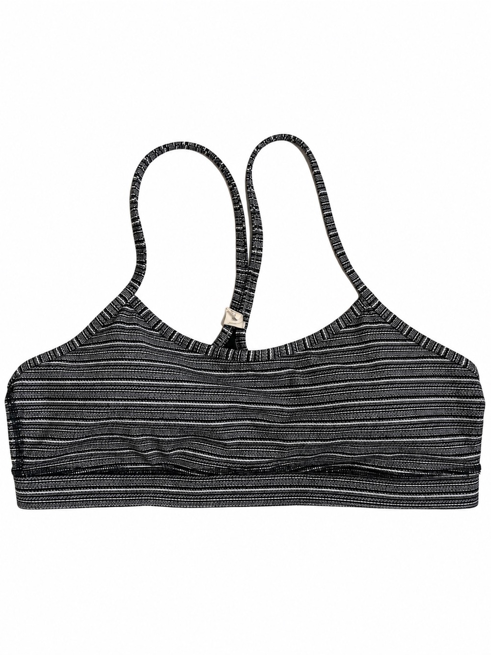Lululemon Black Gray Striped Sports Bra Size 12 Racerback
